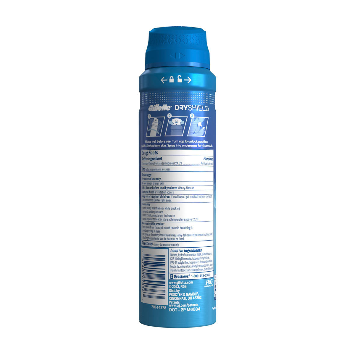 Gillette Dry Spray Antiperspirant and Deodorant for Men Arctic Ice 4.3oz