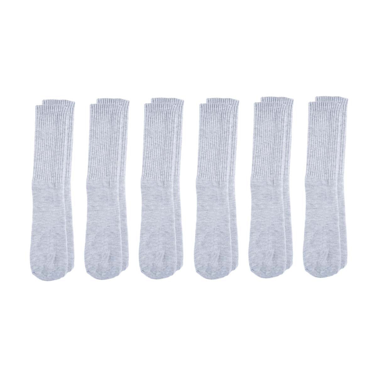 Zone Pro Men's Half Cushion Tube Socks, Shoe Size 6-12, Gray, 6 pk