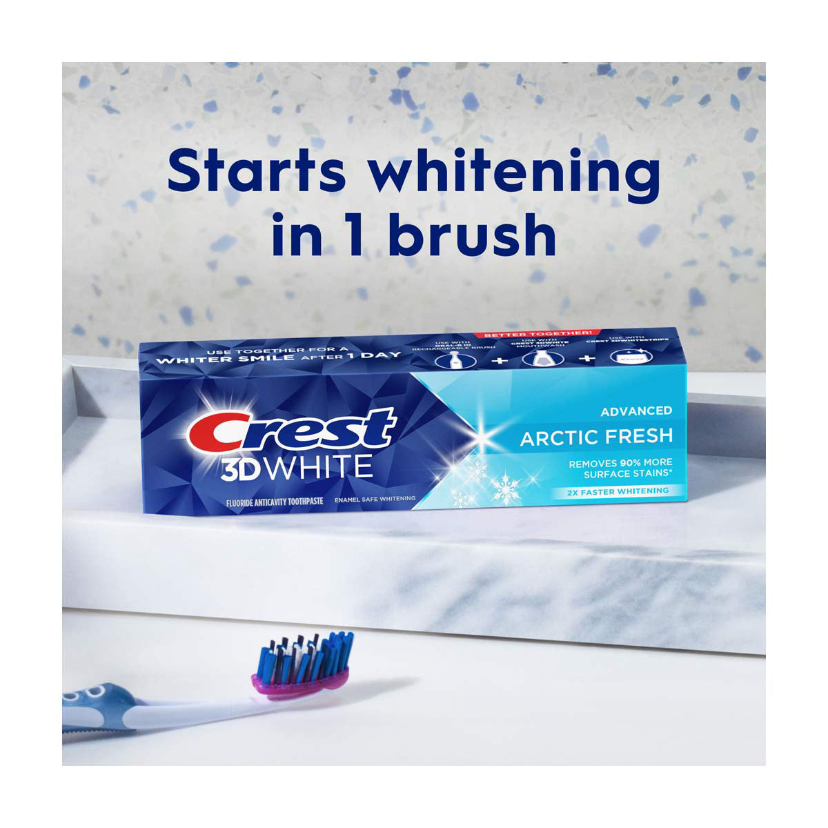 Crest 3DWhite Advanced Teeth Whitening Toothpaste, Arctic Fresh, 2.4 oz