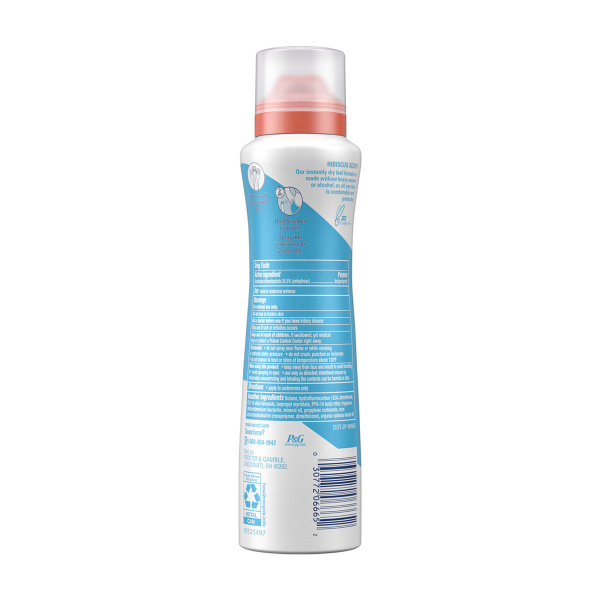 Secret Dry Spray Antiperspirant Deodorant, Tropical Hibiscus, 4.1 oz.