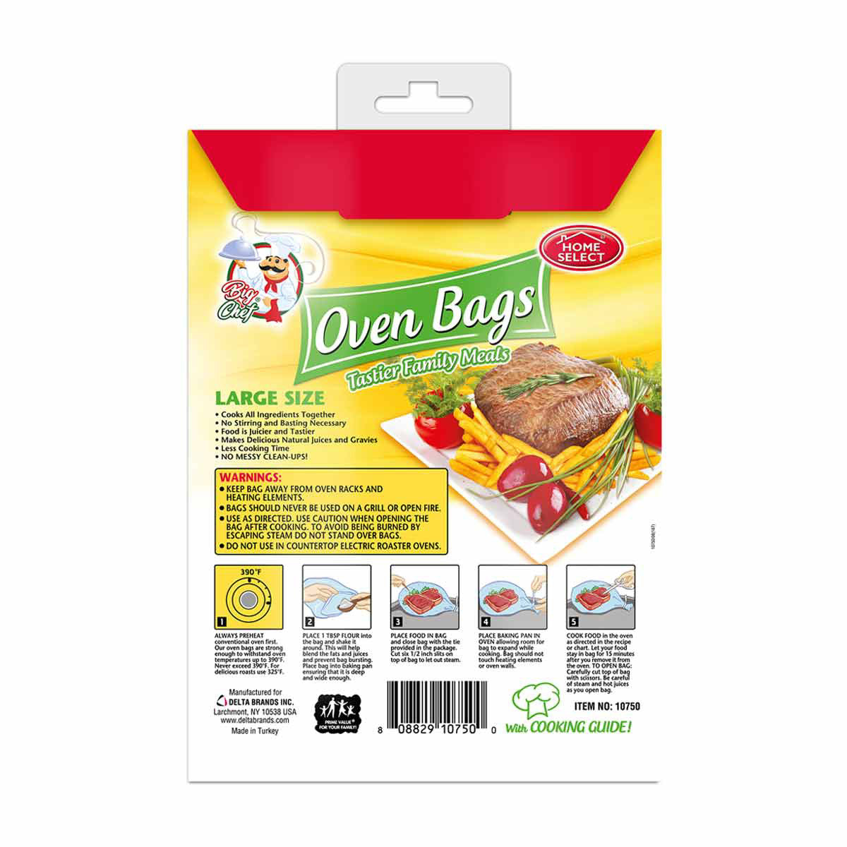Home Select Oven Bags, Large, 6 ct