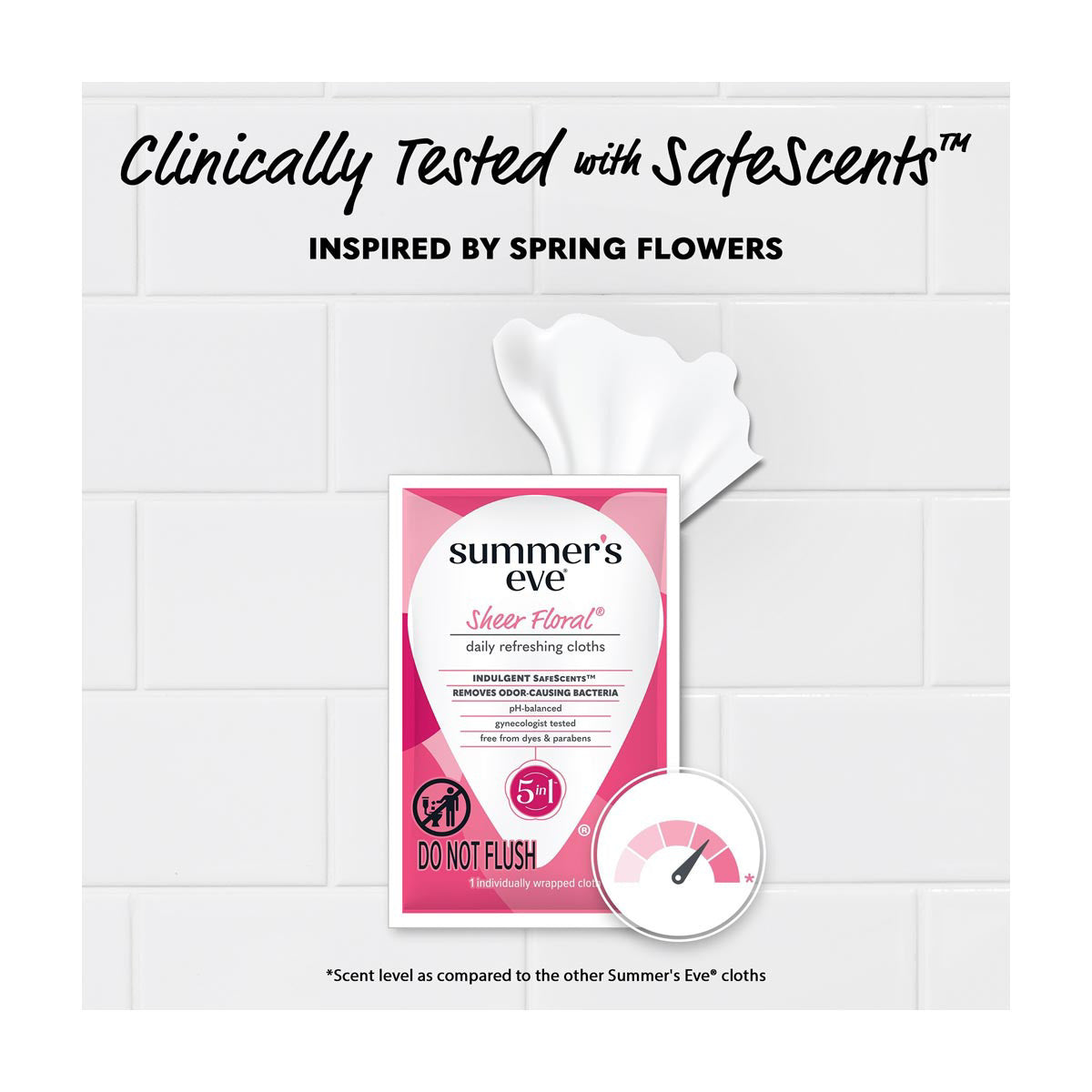 Summer's Eve Sheer Floral Daily Refreshing Cloths, pH-Balanced, 16 ct