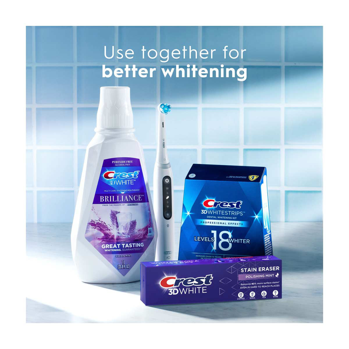 Crest 3D White Stain Eraser Teeth Whitening Toothpaste, Polishing Mint, 2.7 oz
