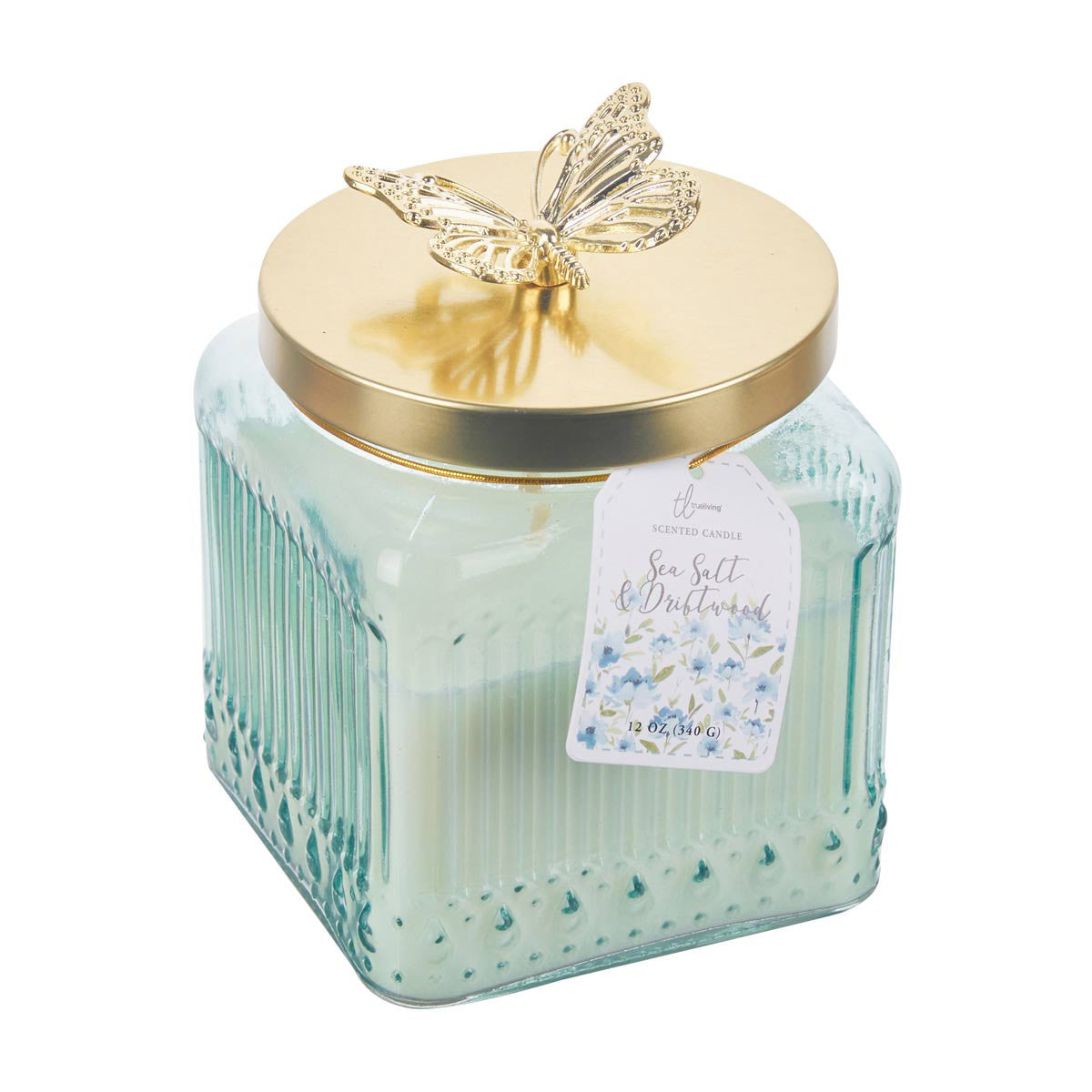 TrueLiving Scented Candle Jar with Golden Lid, 12 oz, Assorted