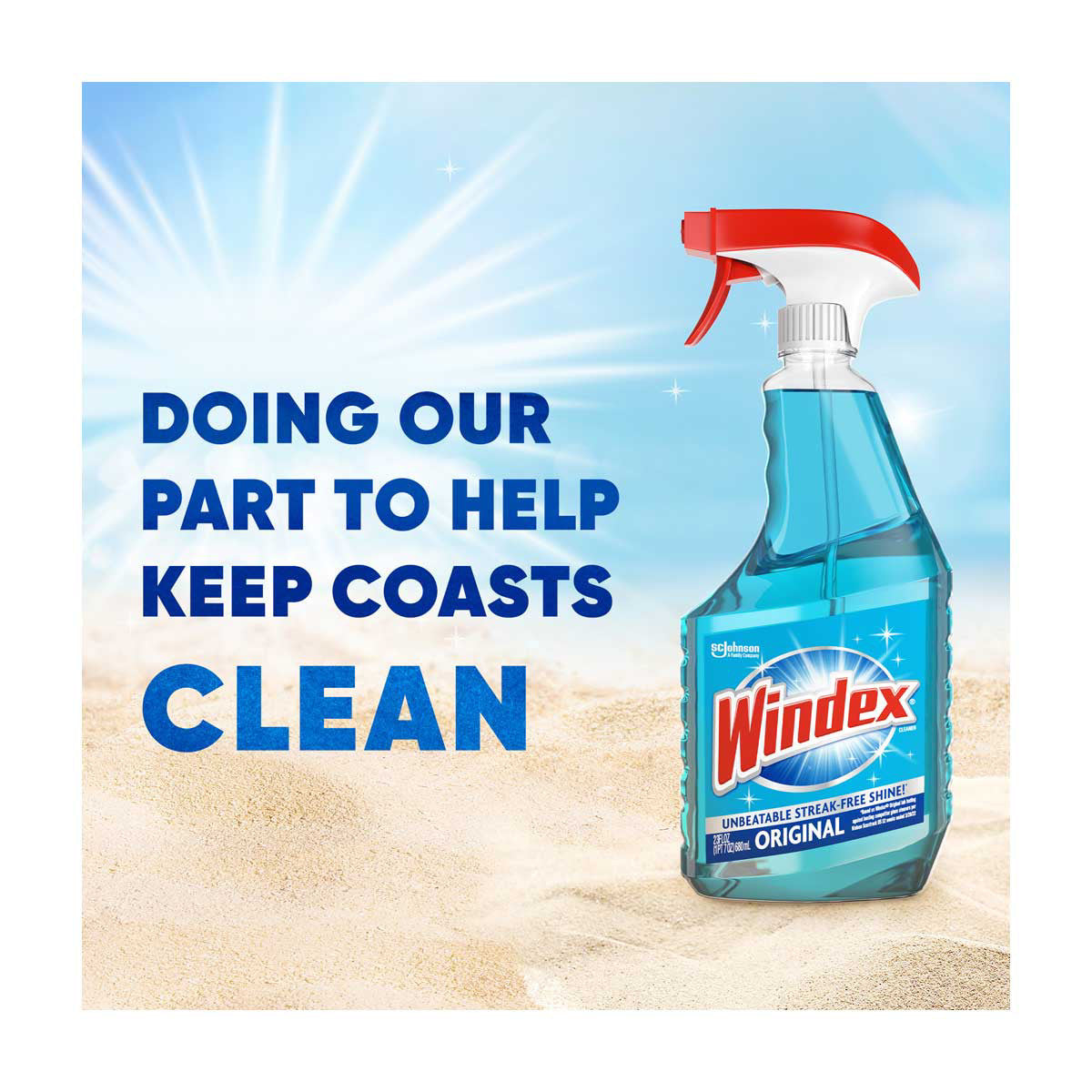 Windex Glass Cleaner Refill, Original Blue, 2 Liters