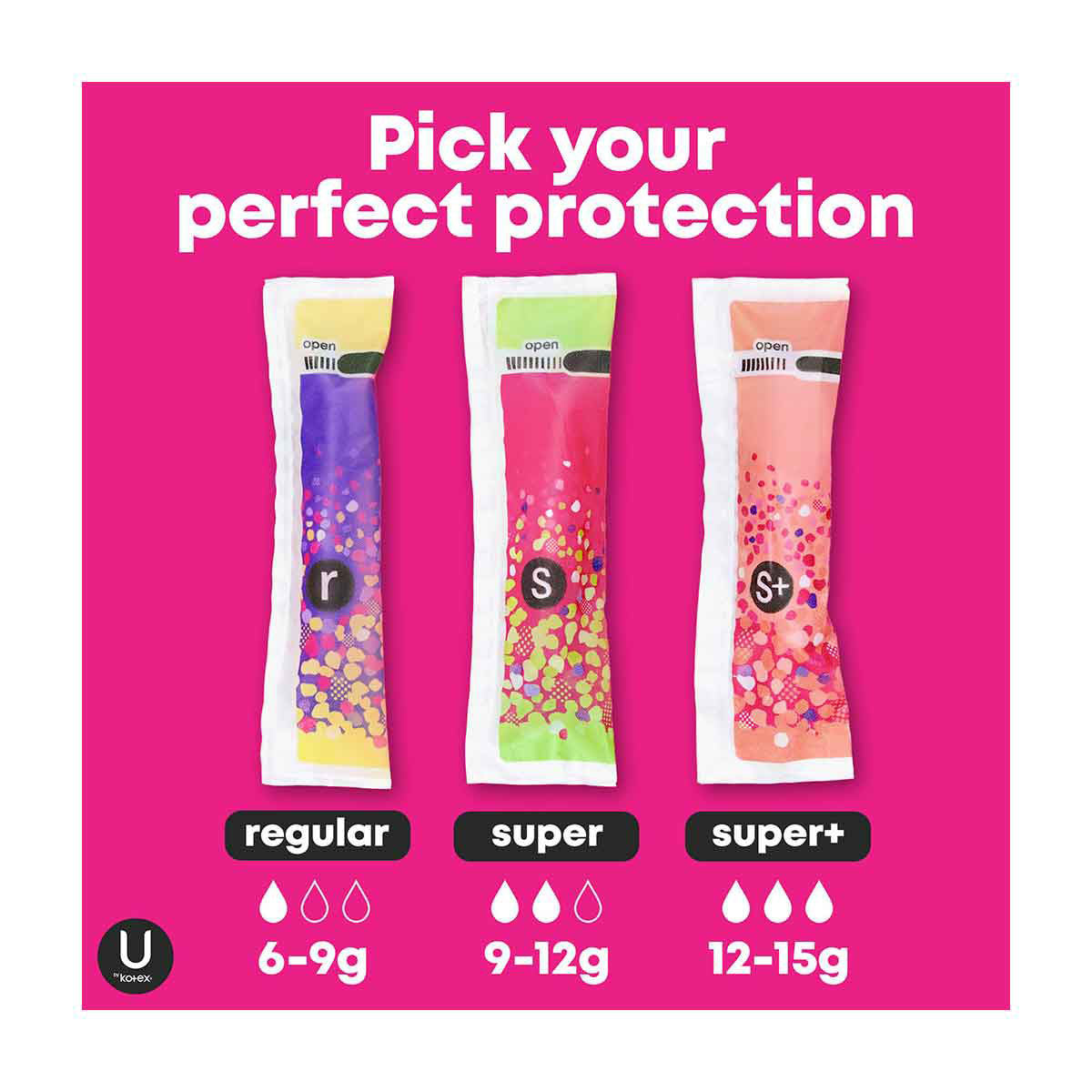 U by Kotex Click Compact Tampons, Super, Unscented, 16 ct