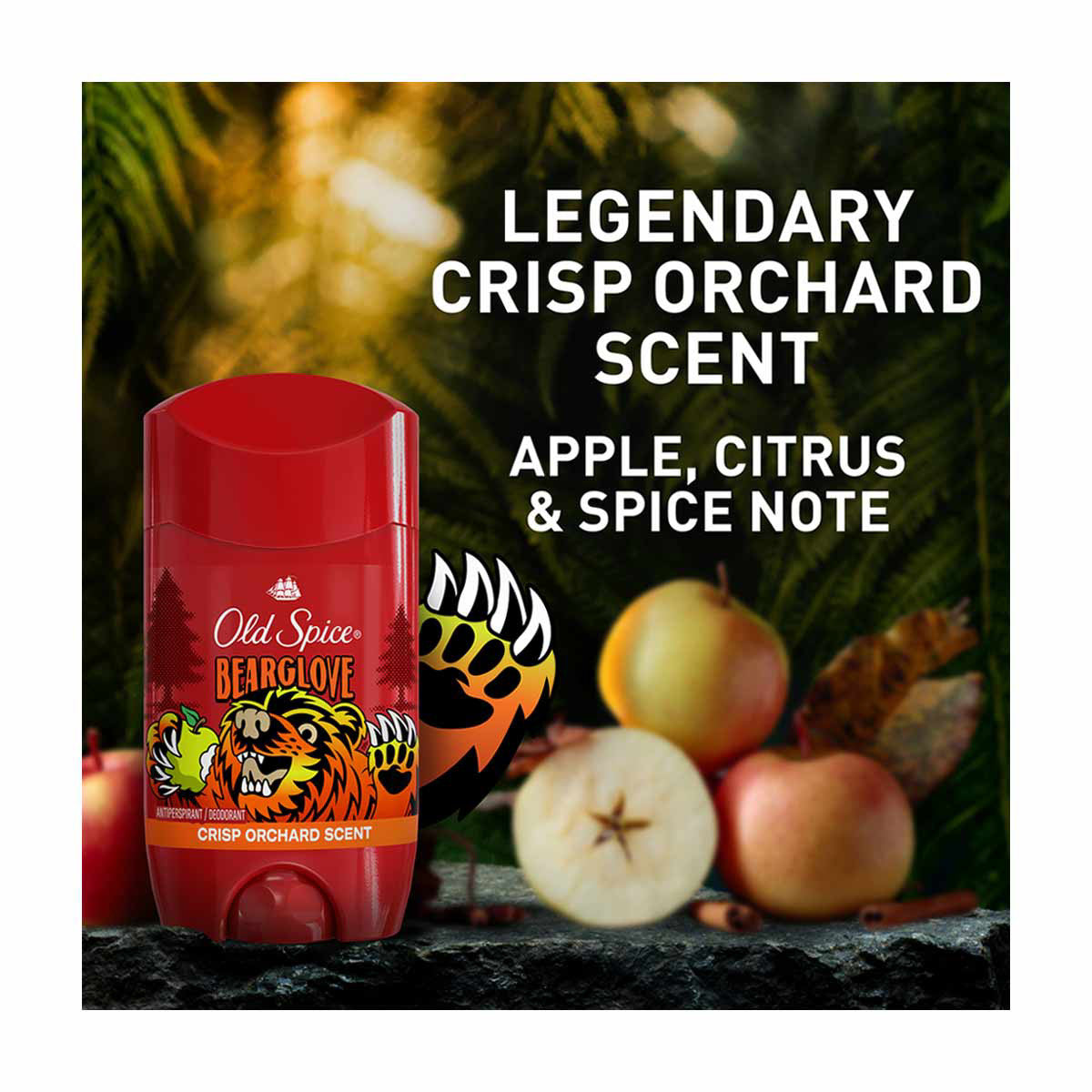 Old SpiceLong Lasting Antiperspirant and Deodorant for Men, Bearglove, Crisp Orchard Scent, 6 oz, 2 pk