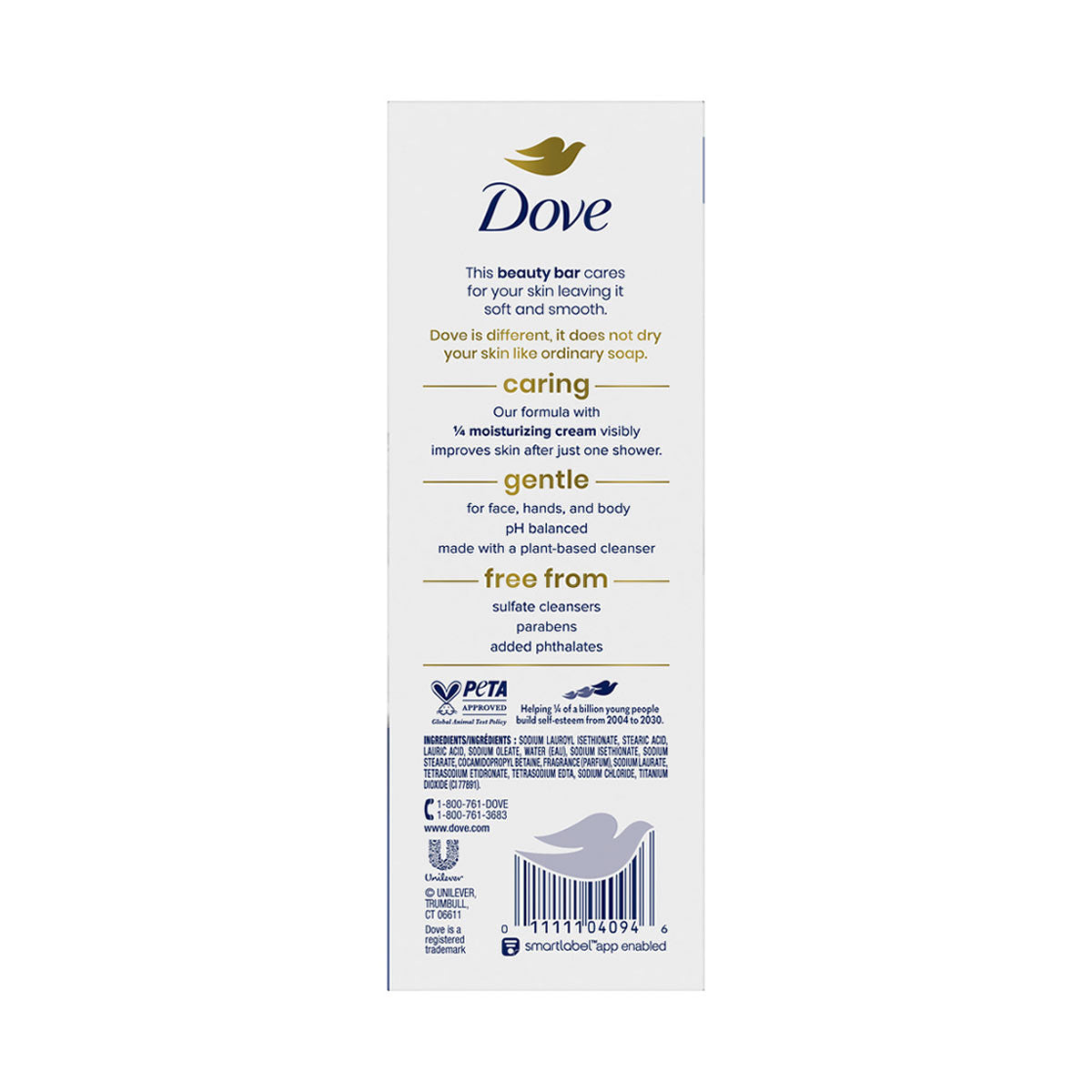 Dove Beauty Bar Soap, Original, 3.17 oz, 6 ct