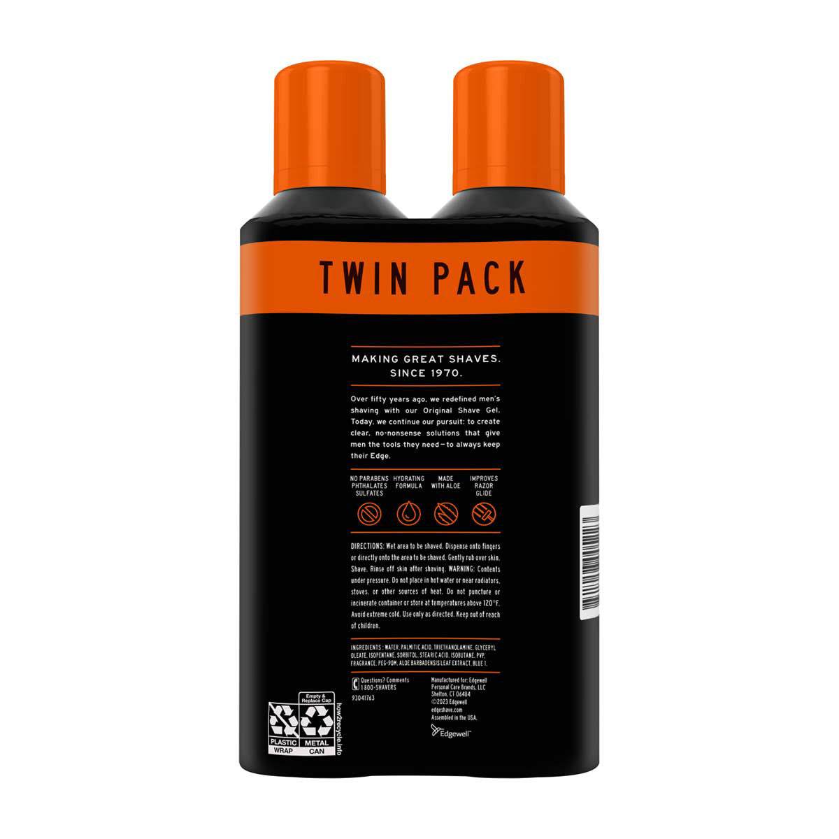 Edge Sensitive Skin Shave Gel with Aloe Twin Pack, 7 oz, 2 ct