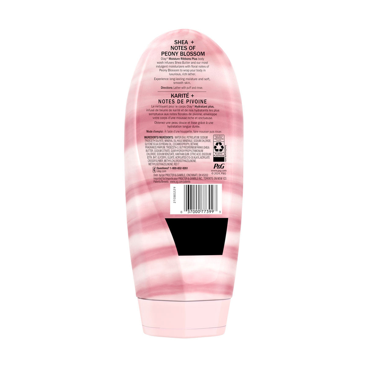 Olay Moisture Ribbons Plus Body Wash, Shea & Peony Blossom, 18 fl oz