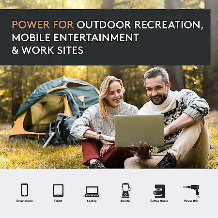 1000 Watt Power Inverter: Household Power on the Go, 1000W, 12V, 2 AC Outlets and two 2.1A USB ports