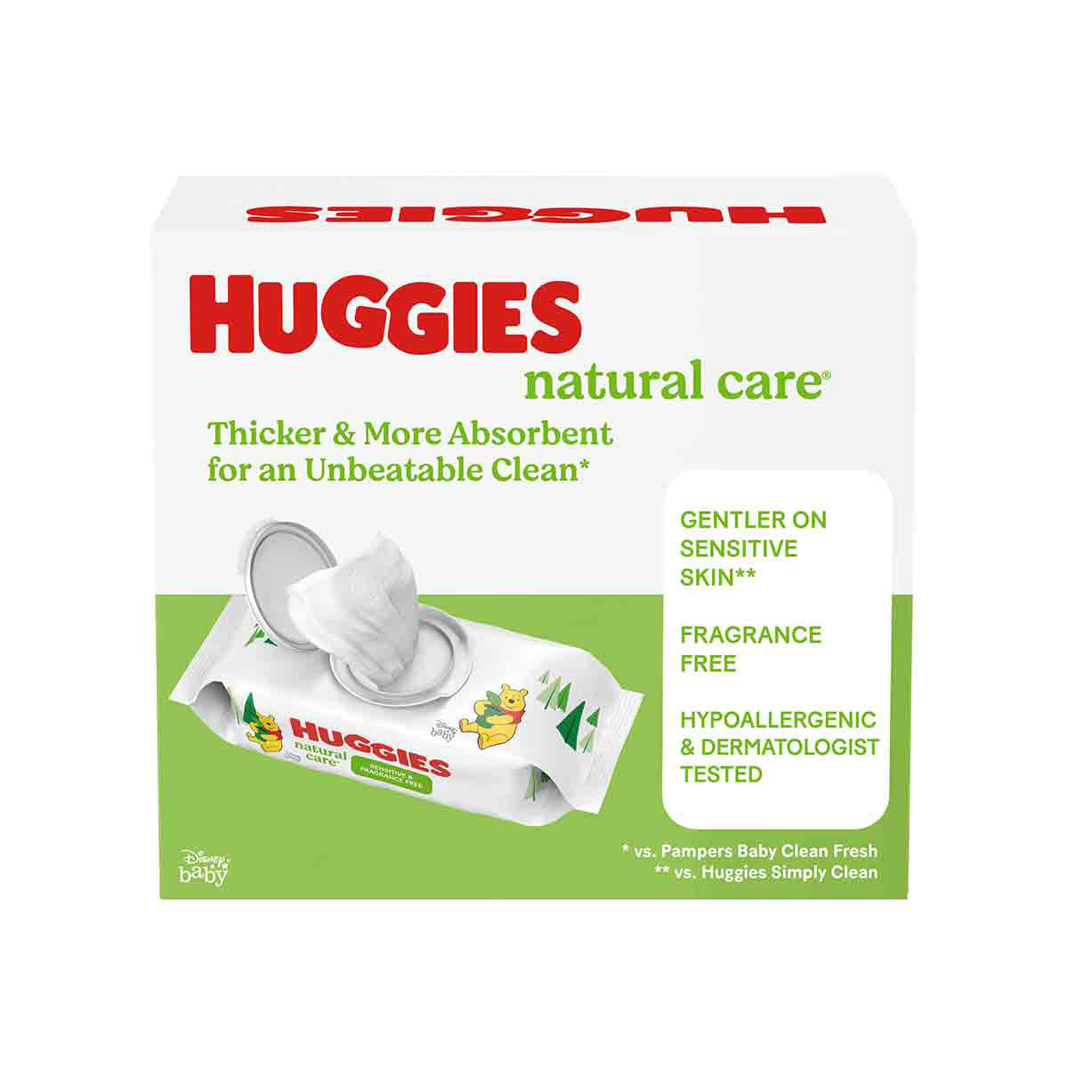 Huggies Natural Care Sensitive Baby Wipes, Unscented, 1 Flip-Top Pack (56 Wipes Total) (Select for More)