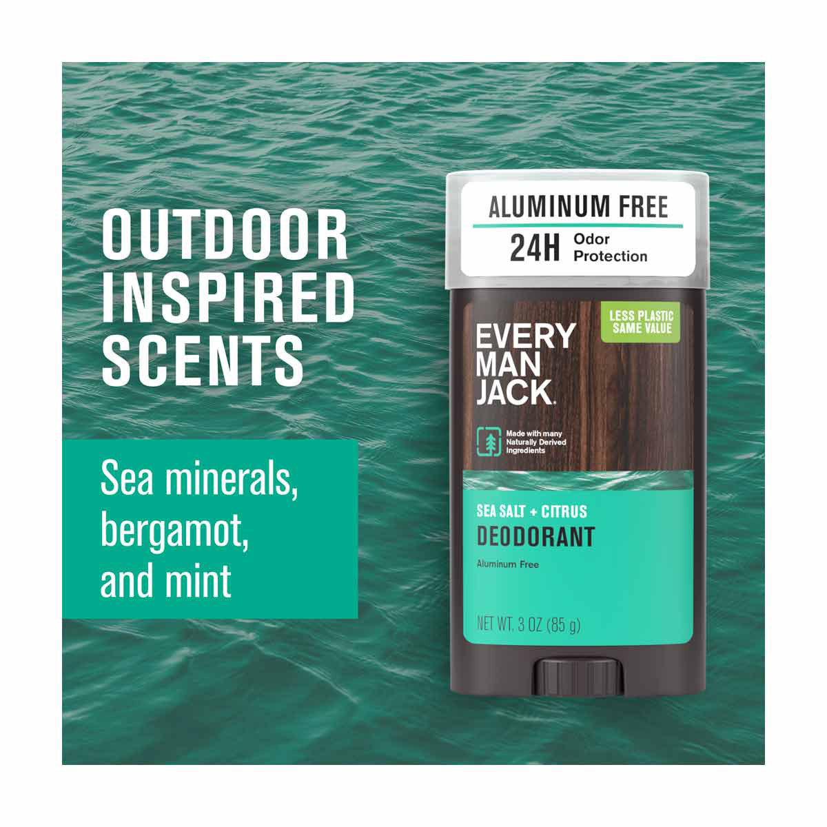 Every Man Jack Sea Salt + Citrus Aluminum-Free Deodorant, 3 oz