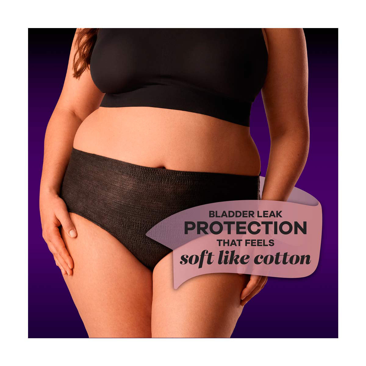 Always Discreet Boutique Incontinence and Postpartum Underwear for Women, Maximum Protection, L, Black, 10 Count