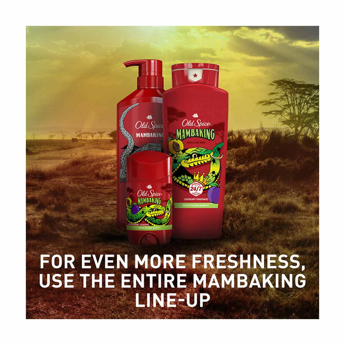 Old Spice Antiperspirant and Deodorant for Men, 24/7 Freshness, Mambaking: Rich Plum Scent, 2.6 oz