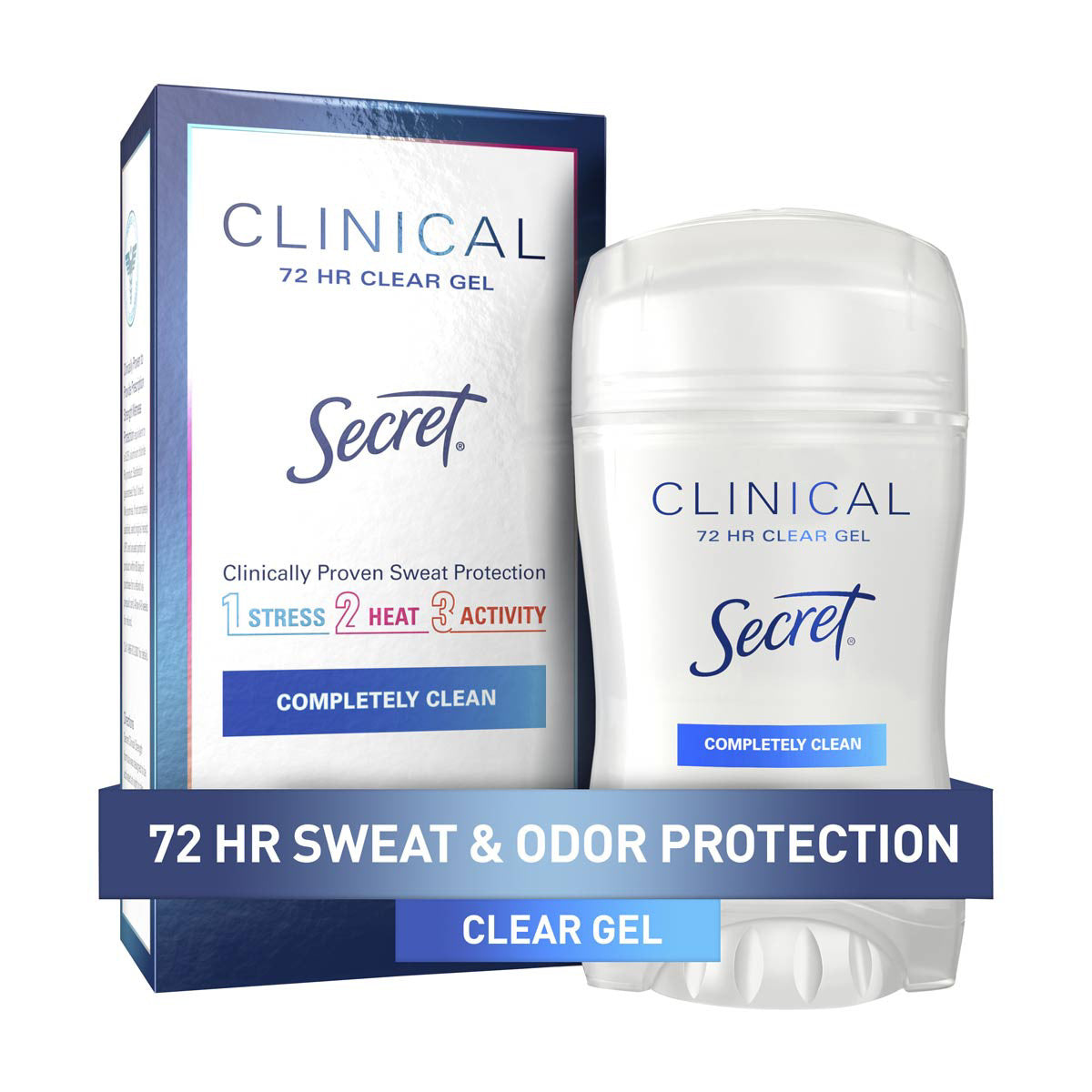 Secret Clinical Strength Clear Gel Antiperspirant and Deodorant for Women, Completely Clean, 1.6 oz