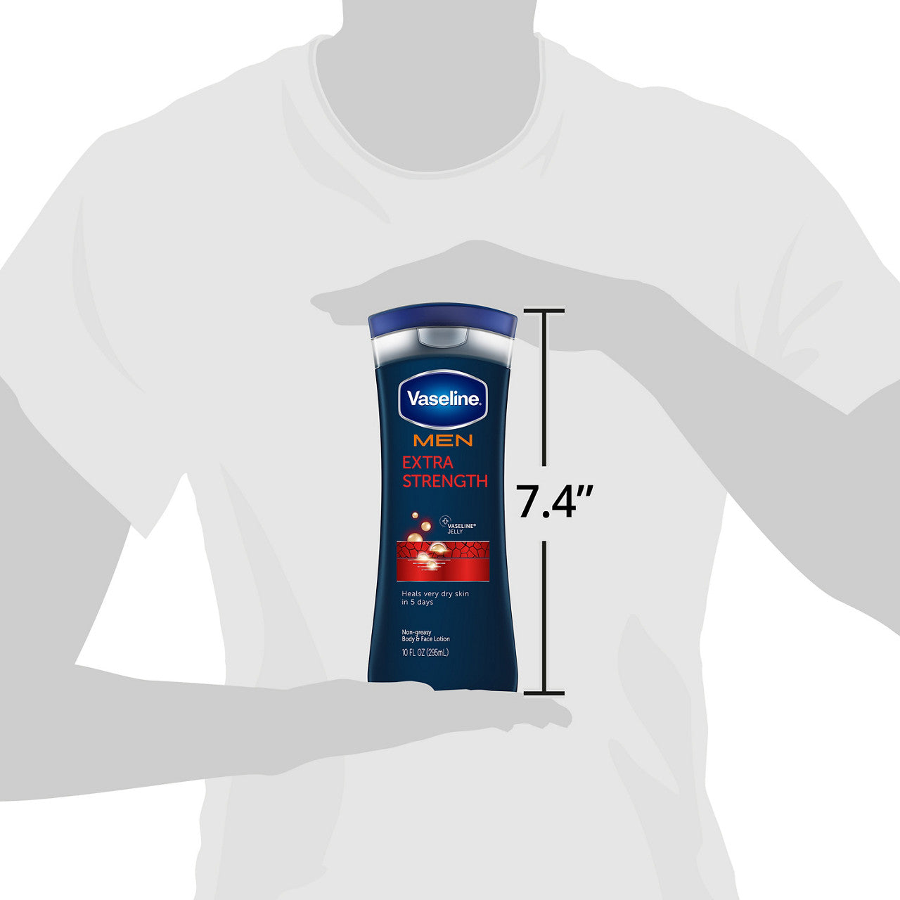 Vaseline Men 24-Hour Moisture Extra Strength Body & Face Lotion 10 fl oz Squeeze Bottle