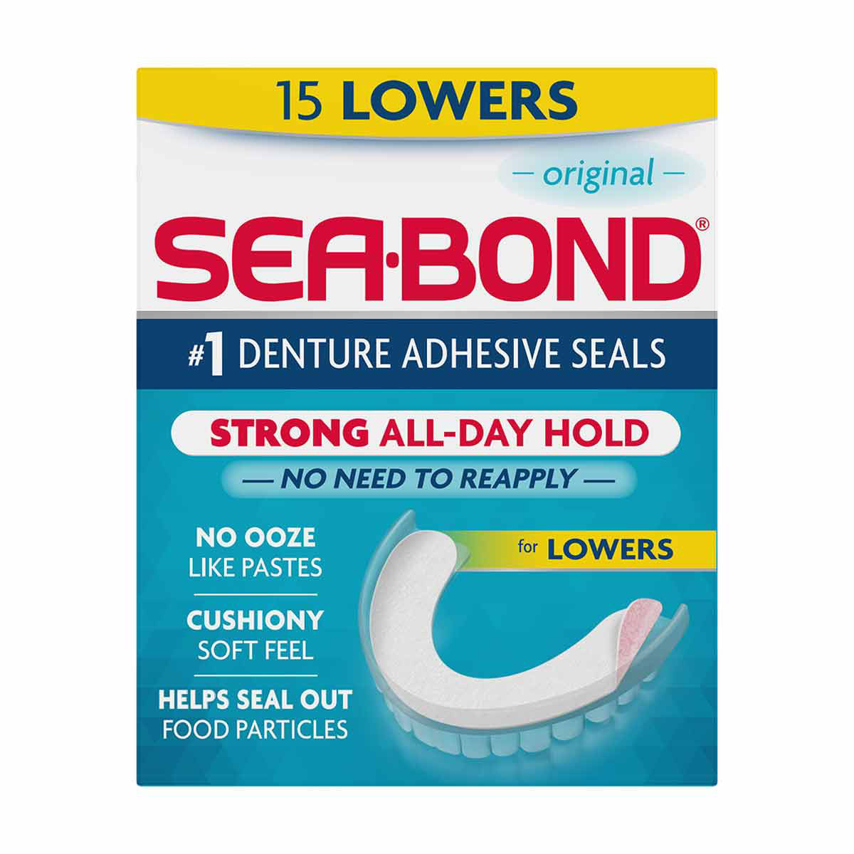 Sea Bond Denture Adhesive Seals, Lowers - 15 ct