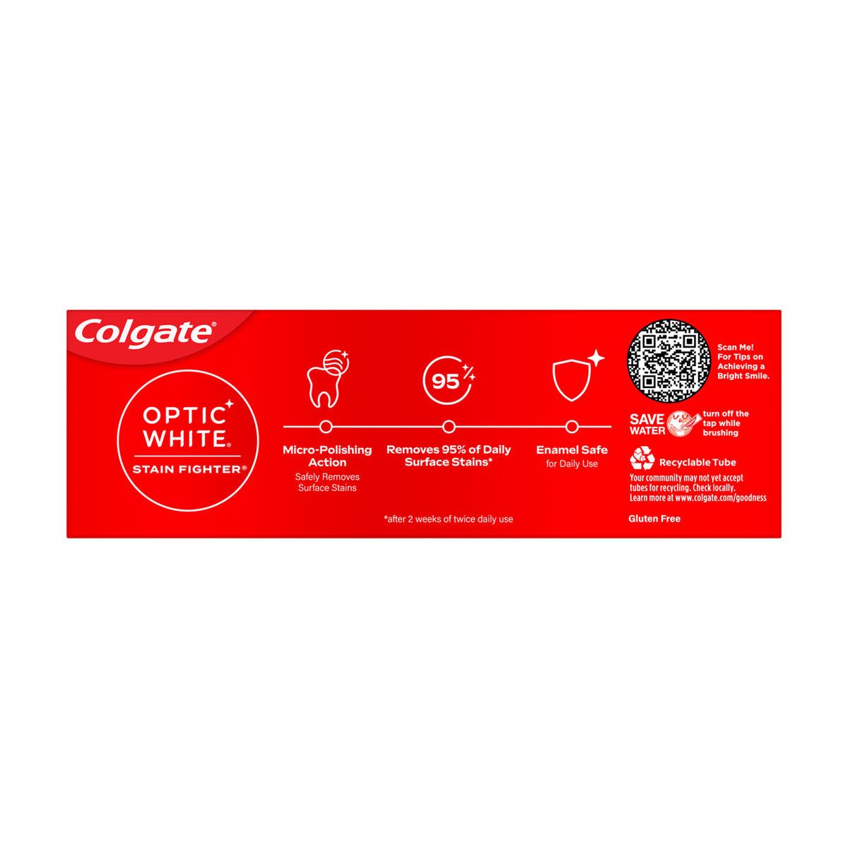 Colgate Optic White Stain Fighter Whitening Toothpaste Gel with Fresh Mint Flavor