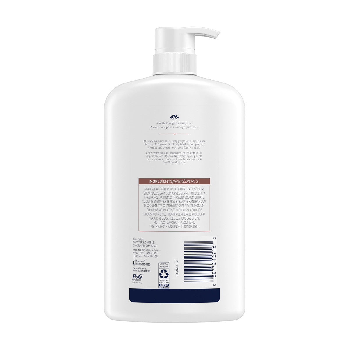 Ivory Gentle Exfoliating Body Wash, Notes of Jojoba Scent, 35oz