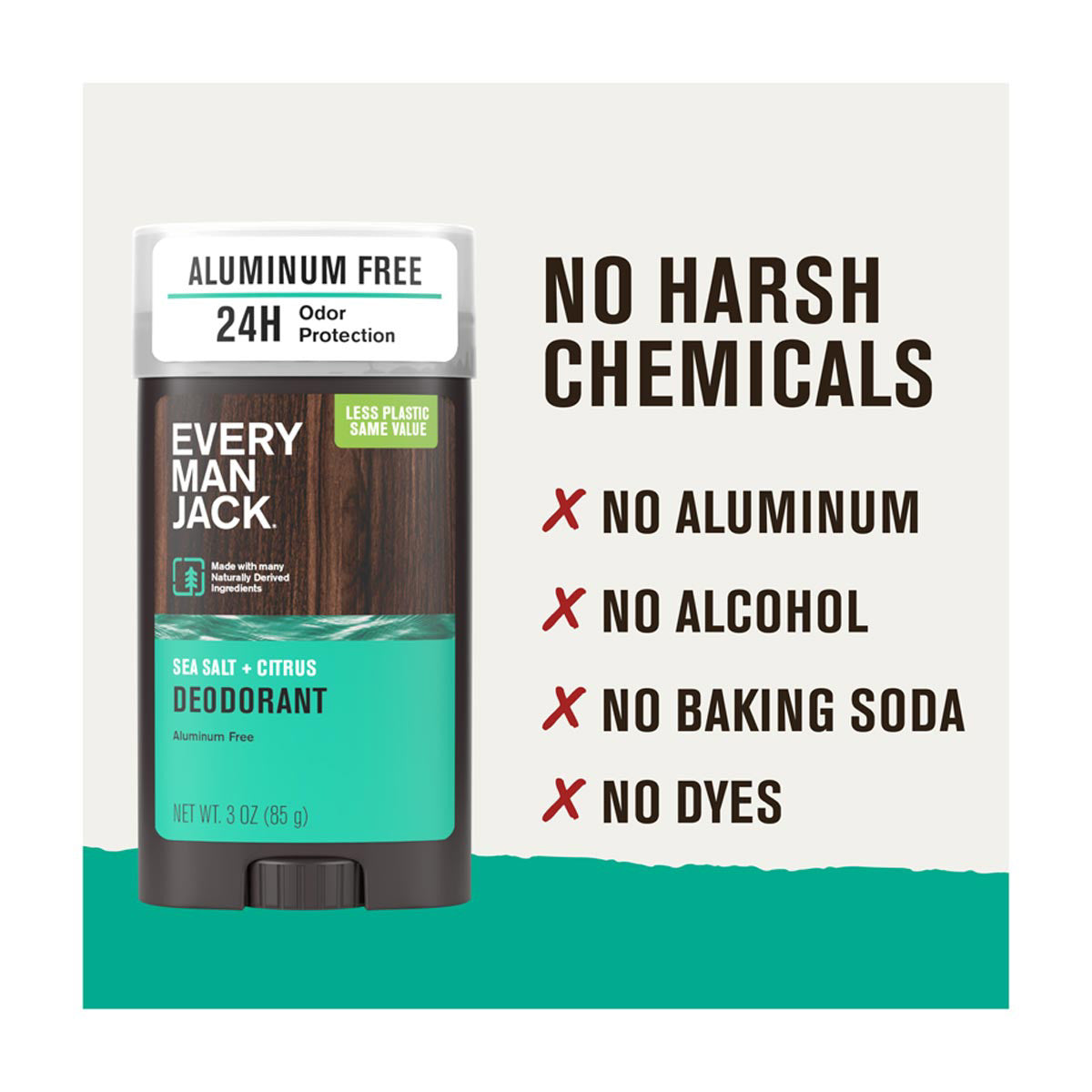 Every Man Jack Sea Salt + Citrus Aluminum-Free Deodorant, 3 oz