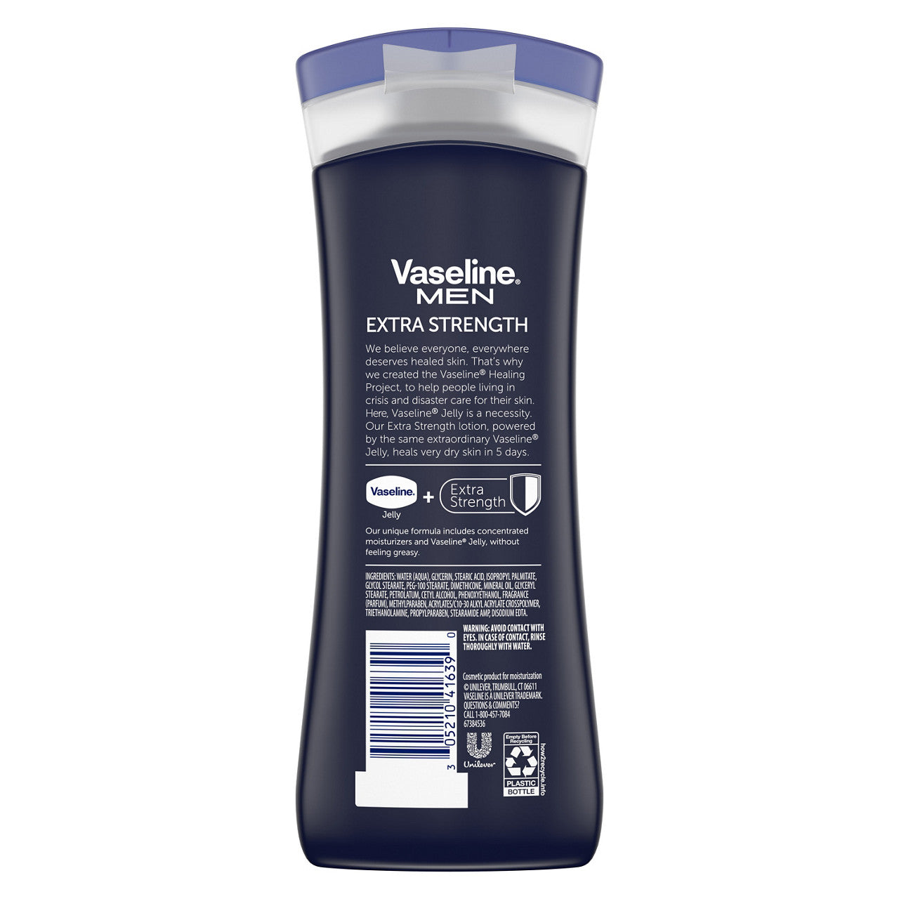 Vaseline Men 24-Hour Moisture Extra Strength Body & Face Lotion 10 fl oz Squeeze Bottle
