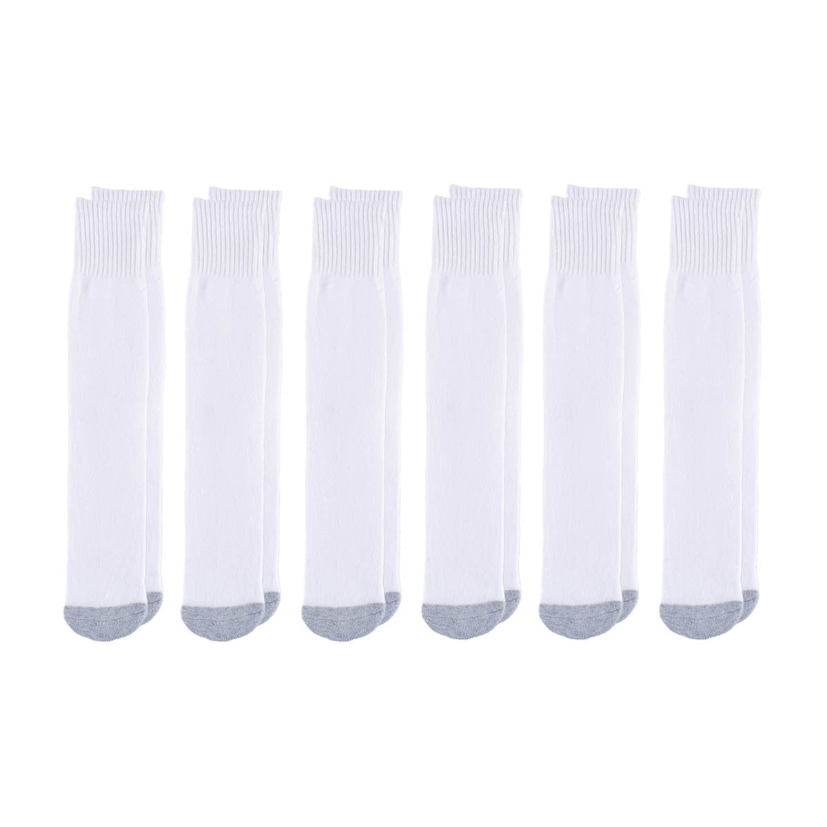 Zone Pro Men's Half Cushion Tube Socks, Shoe Size 6-12, White, 6 pk