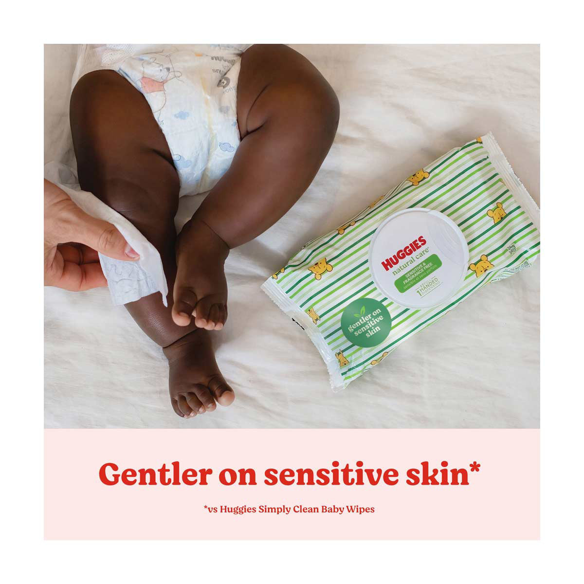 Huggies Natural Care Sensitive Baby Wipes, Unscented, 1 Flip-Top Pack (56 Wipes Total) (Select for More)