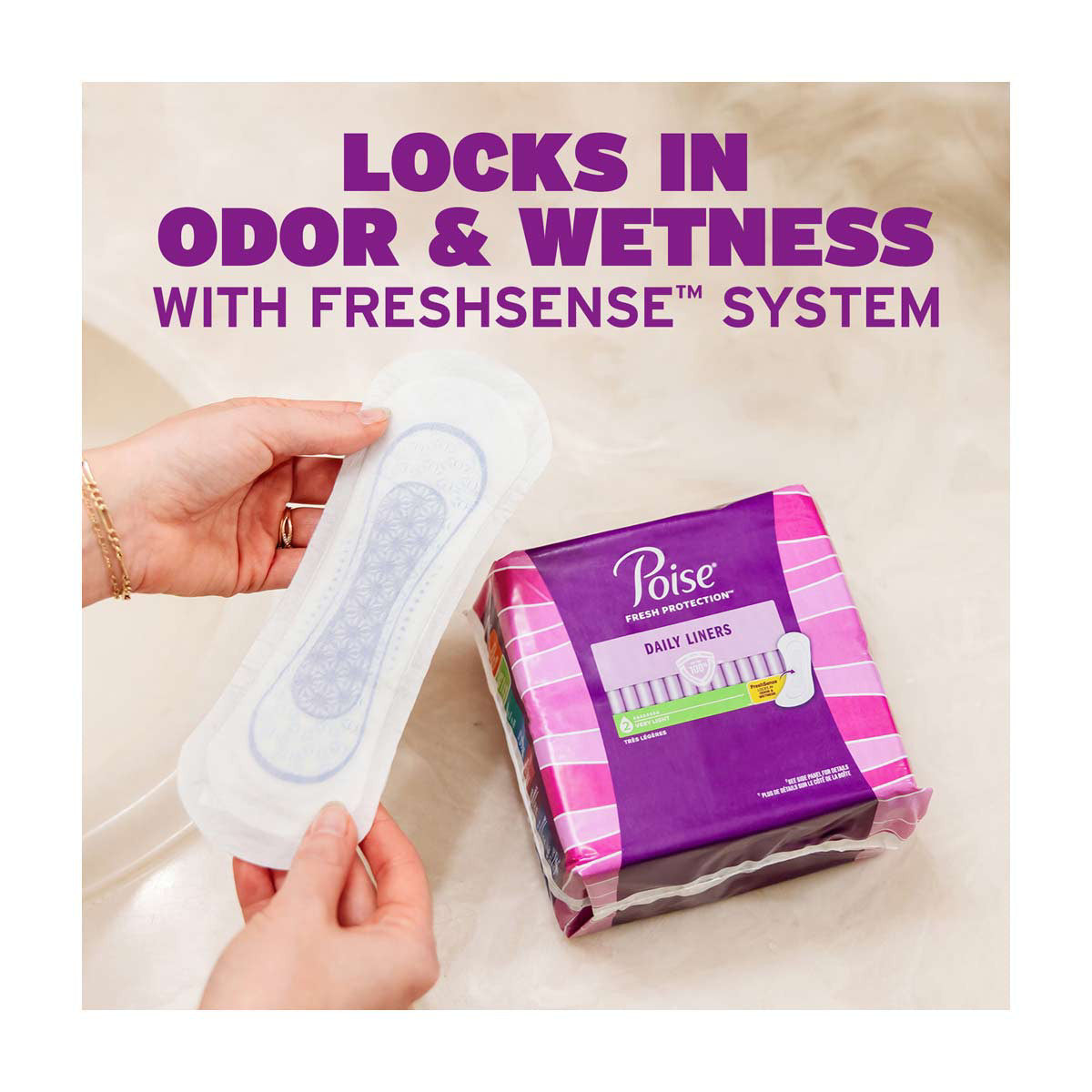 Poise Daily Liners, Incontinence Panty Liners, 2 Drop Very Absorbency, Regular Length, 48 Count of Pantiliners