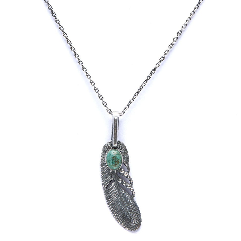 Turquoise Feather Necklace