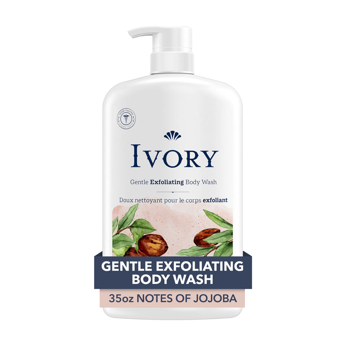 Ivory Gentle Exfoliating Body Wash, Notes of Jojoba Scent, 35oz