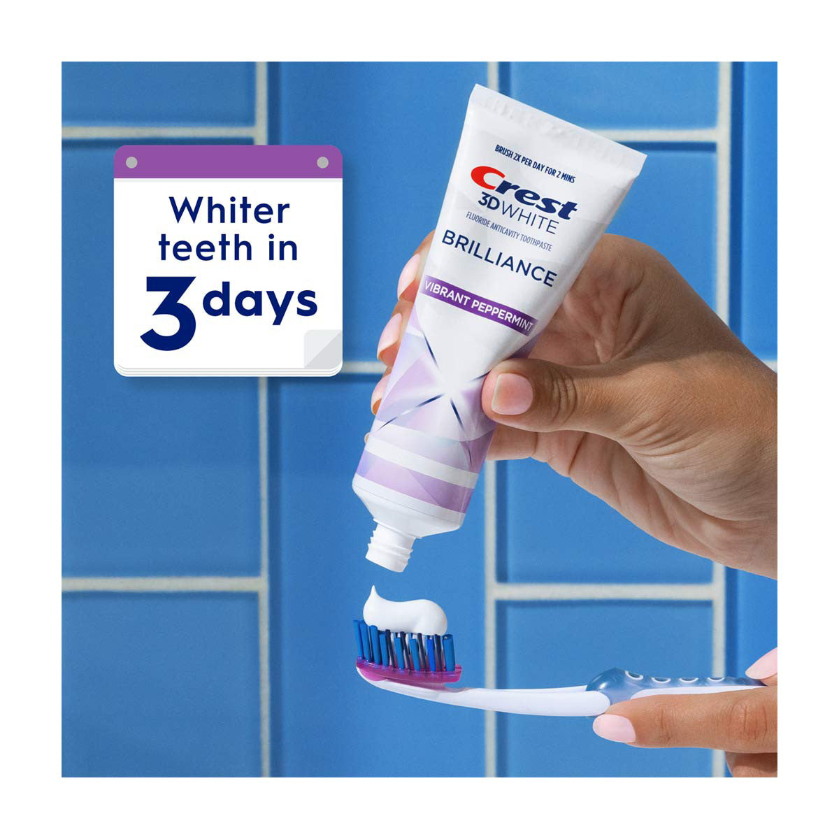 Crest 3D White Brilliance Vibrant Peppermint Teeth Whitening Toothpaste, 4.6 oz