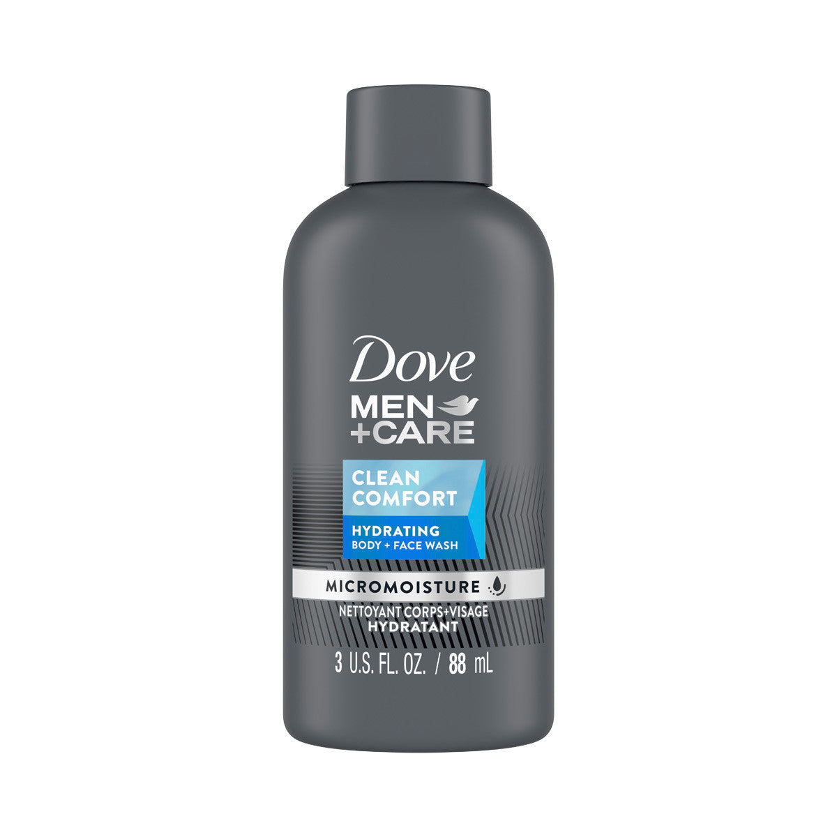 Dove Men+Care Hydrating Clean Comfort Body and Face Wash, 3 oz