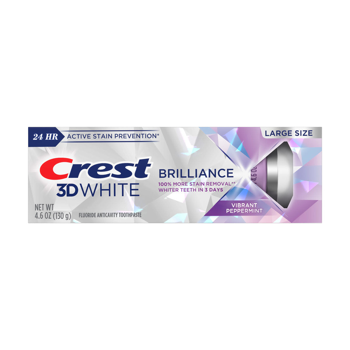 Crest 3D White Brilliance Vibrant Peppermint Teeth Whitening Toothpaste, 4.6 oz