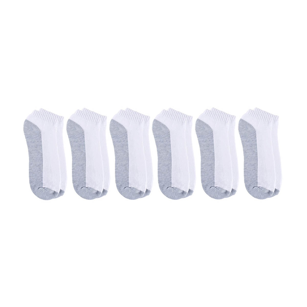 Zone Pro Men's Half Cushion No Show Socks, White, Shoe Size 6 - 12, 6 pk