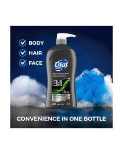 Dial Men 3in1 Recharge Cedar Leaf Body, Hair, and Face Wash, 32 fl oz
