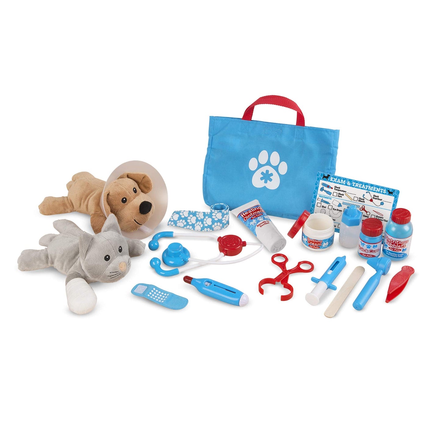 Melissa & Doug Examine and Treat Pet Vet Play Set (24 pcs) - Kids Veterinary Play Set, Veterinarian Kit For Kids, STEAM Toy, Pretend Play Doctor Set For Kids Ages 3+