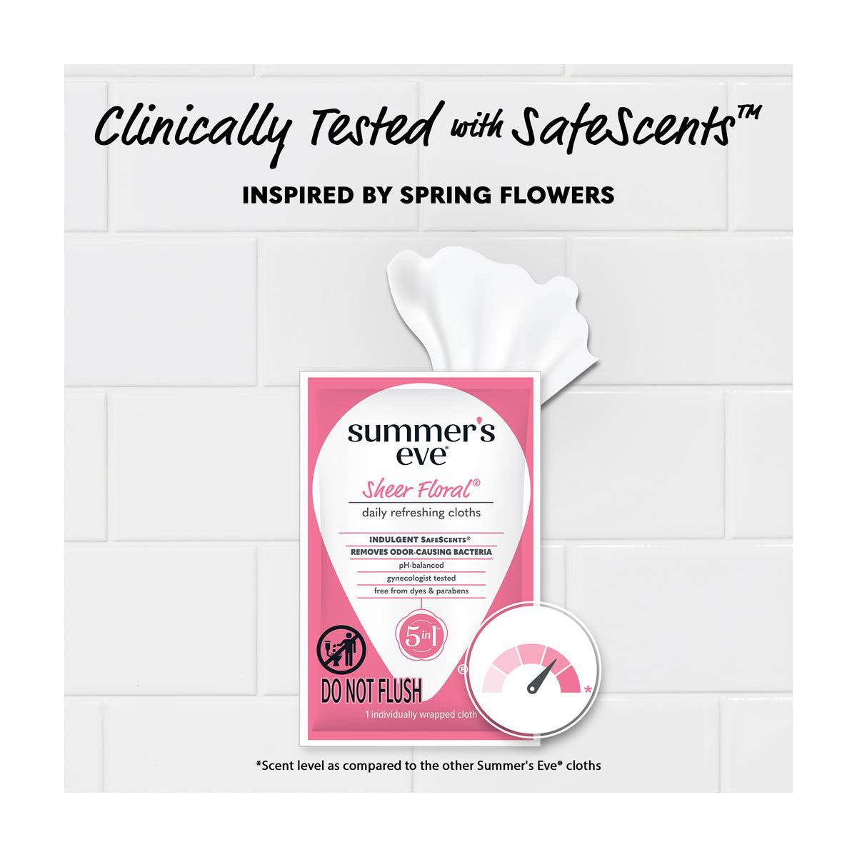 Summer's Eve Sheer Floral Daily Refreshing Cloths, pH-Balanced, 12 ct
