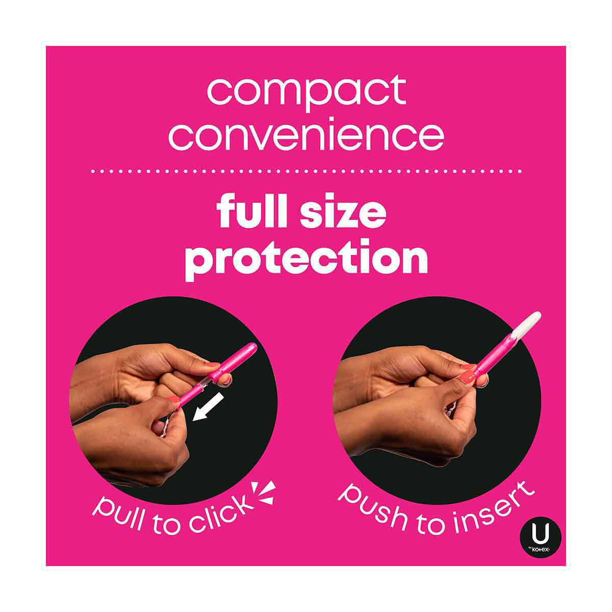 U by Kotex Click Compact Tampons, Super, Unscented, 16 ct