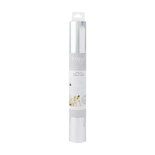 American Crafts Silver Foil Vinyl Adhesive Roll, 12 x 36 in