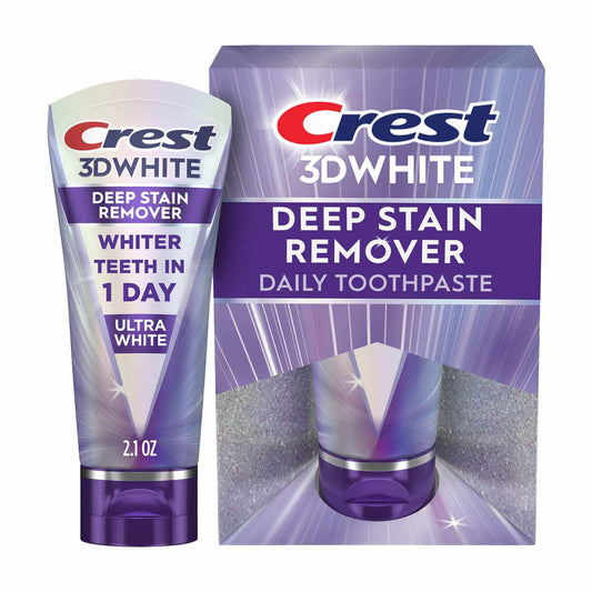 Crest 3D White Brilliance Deep Stain Remover Daily Toothpaste, Ultra White, 2.1 oz
