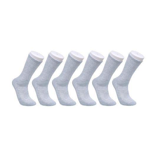 Zone Pro Men's Half Cushion Tube Socks, Shoe Size 6-12, Gray, 6 pk