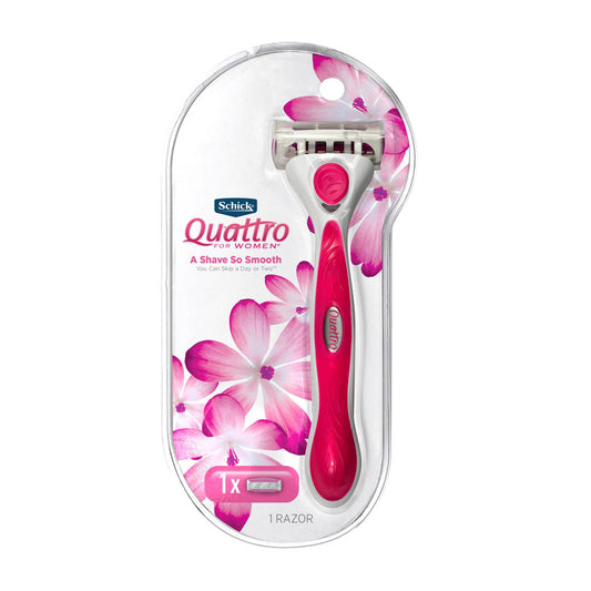 Schick Quattro for Women Razor, 1 Handle + 1 Refill