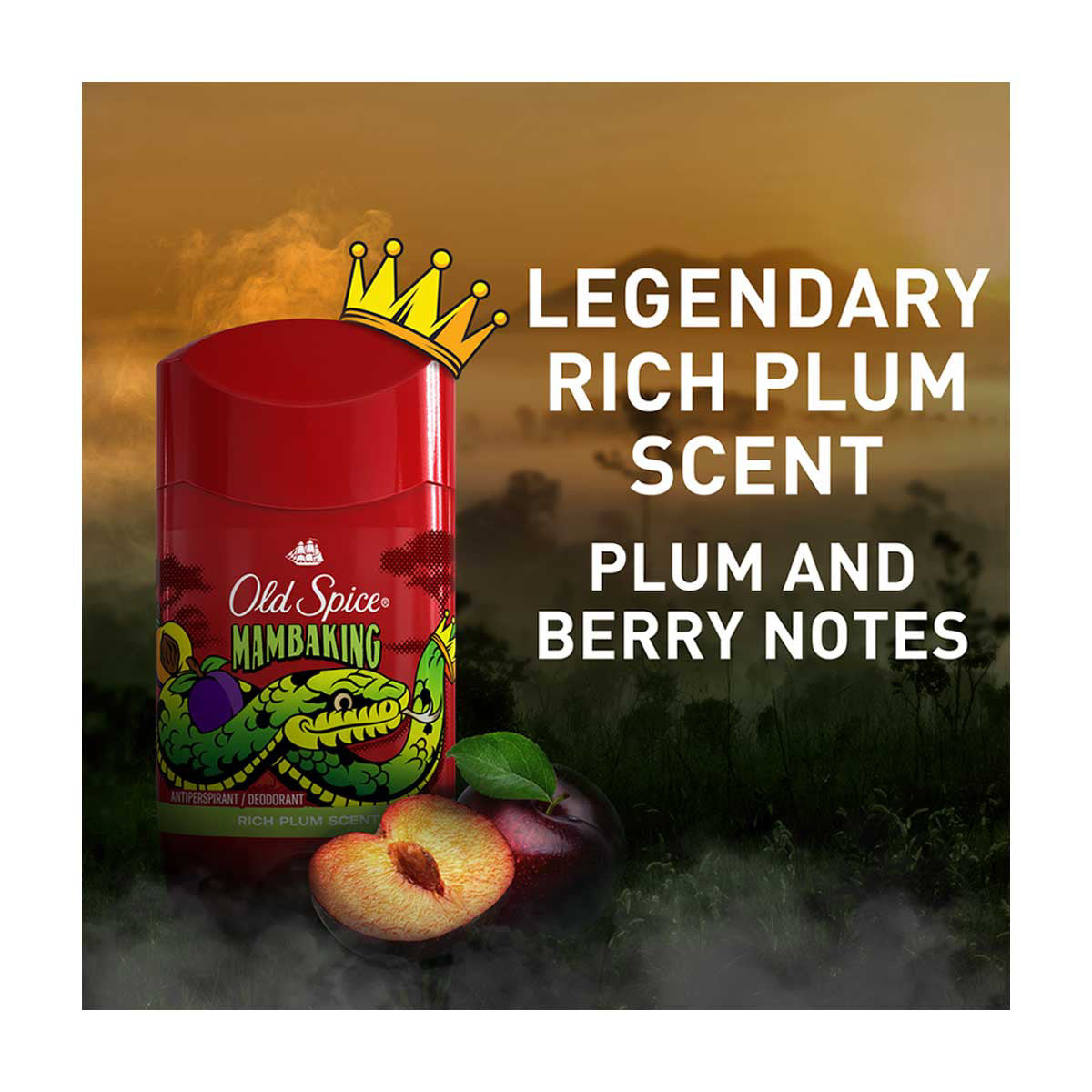 Old Spice Antiperspirant and Deodorant for Men, 24/7 Freshness, Mambaking: Rich Plum Scent, 2.6 oz