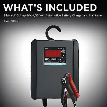 10-Amp 6-Volt/12-Volt Automotive Battery Charger and Maintainer: Digital Display