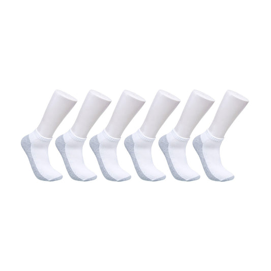 Zone Pro Men's Half Cushion No Show Socks, White, Shoe Size 6 - 12, 6 pk