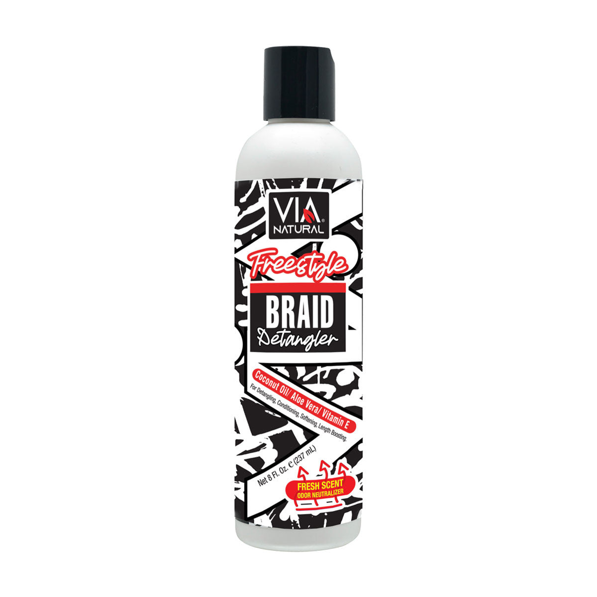 VIA Natural Freestyle Braid Detangler, Coconut Oil & Aloe Vera, 8 fl oz