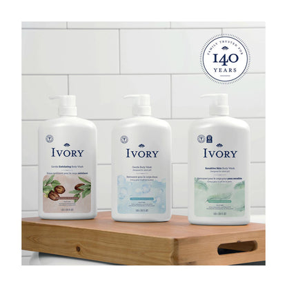 Ivory Gentle Exfoliating Body Wash, Notes of Jojoba Scent, 35oz