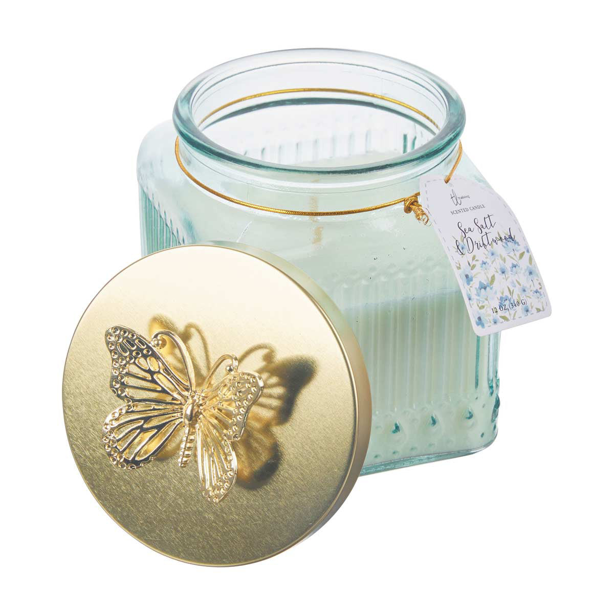 TrueLiving Scented Candle Jar with Golden Lid, 12 oz, Assorted