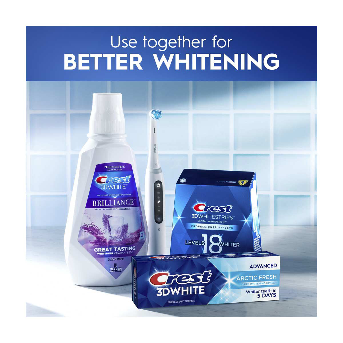 Crest 3DWhite Advanced Teeth Whitening Toothpaste, Arctic Fresh, 2.4 oz